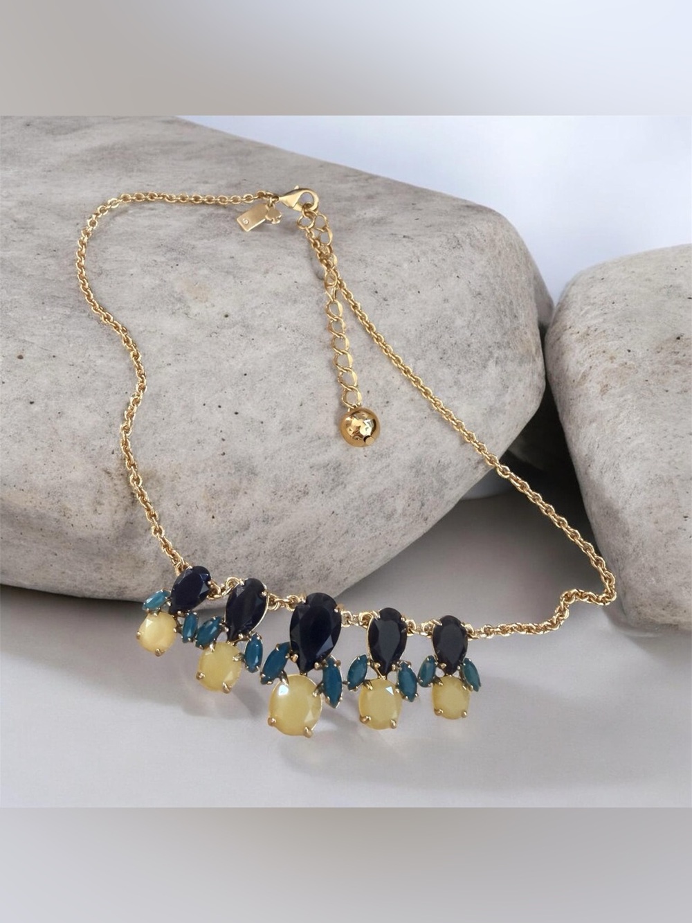Kate Spade New York Mini Steamer Glow Collection Statement Blues Necklace